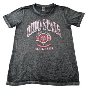 Ohio State Buckeyes Burnout T Shirt Womens Large Gray Distressed College Tee